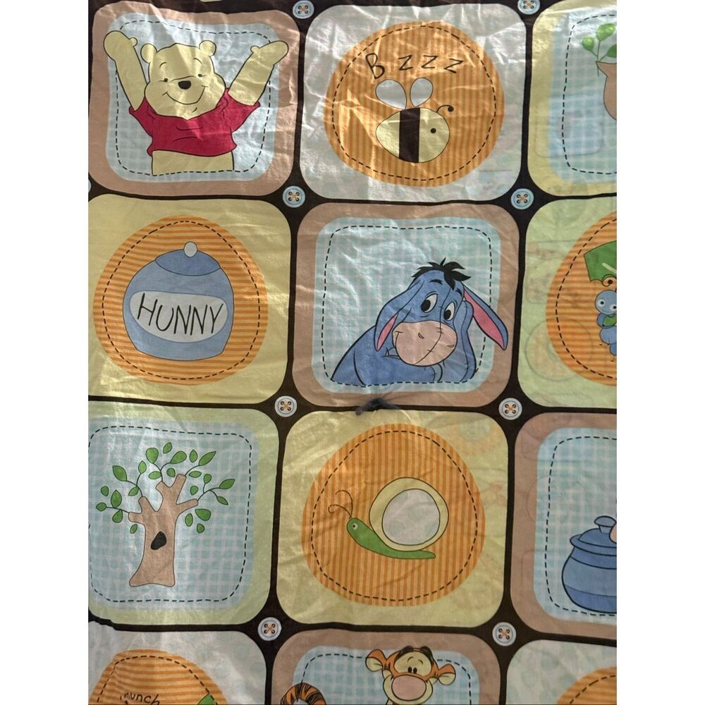 Vintage 90s Disney Winnie the Pooh Baby Comforter Patchwork Design Piglet Tigger